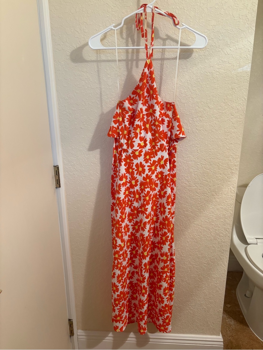 Altar'd State Red and White Floral Midi Dress